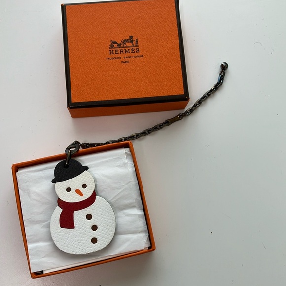 Genuine Hermes Snowman Bag Charm NWOT
